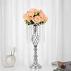 Tall Decoration Party Road Lead Flower Table Stand Crystal Gold Table Centerpieces voor trouwtafels Decoraties IMAKE172