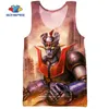 Sonspee 3D Manga Mazinger Z Tanques masculinos Tampo Casual Fitness Fisicultura Músculos de ginástica do mar Músculos com colete sem mangas Roupas de camisa 220627