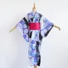 Abbigliamento etnico tradizionale kimono yukata per donna vestito giapponese sakura florel cingh belt femmine girls streetwear rosa viola