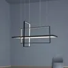 Lampes suspendues LED carrées modernes pour salon chambre noire salle à manger lampe suspendue luminaires de restaurant lustre avec télécommande