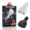 QC3.0 Cargador de coche rápido Puertos USB duales Tipo-C PD Carga rápida para iPhone Samsung Huawei Smartphones Tabletas