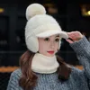 Visors dames fur tricot chapeau de style coréen marée étudiante de protection de l'oreille en laine CAP