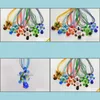 Ciondolo Collane Pendenti Gioielli Commercio all'ingrosso 6 Colori Mix Colore Moda Tartaruga Fiore animale Murano Lampwork Gla Dhjfa