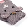 Hair Accessories Kids Glove Cute Warm Gloves Knitting Thick Winter Soft Mittens Children Kid Full Finger 2-5 YearsHair