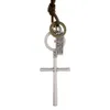 Grand anneau jésus croix pendentif collier chaîne réglable en cuir colliers pour femmes hommes Punk mode bijoux cadeau