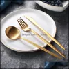 Edelstahl Matte Geschirr Gold Messer Mahlzeit Löffel Gabel Kaffee Besteck Einfache Exquisite Westlichen Abendessen Dessert Bestecke Drop Lieferung 2