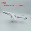 Antonov An-225 "Mriya" Modello di aereo in plastica Scala 1/400 Visualizzazione statica Collezione per adulti Mini corsia Giocattoli Ragazzi Regalo 21 cm 220707