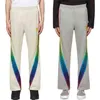 Top Qualität Regenbogen Band AWGE Nadeln Jogginghose Männer Jogger Gurtband Gestreiften Frauen Hosen Schmetterling Stickerei Hosen T220803