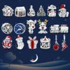 925 Gümüş Noel Hediyesi Noel Baba Charm Elk Bead Man Fit Pandora Bilezik