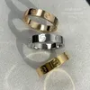 Anel de amor V ouro 18K 3,6 mm nunca desaparecerá anel estreito sem diamantes reproduções oficiais de marca de luxo com caixa de contador anéis de casal 5A presente requintado