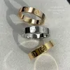 Love Pierścień V Gold 18K 3,6 mm nigdy nie zniknie wąskiego pierścienia bez diamentów luksusowa marka oficjalne reprodukcje z blatą pary pierścieni 5a wykwintny prezent