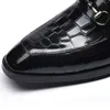 Formele Heren Designer Jurk Schoenen Metalen Gesp Gesneden Leer Hoge Kwaliteit Party Prom Avond Bruiloft Mannen Schoen