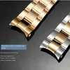 20mm 21mm Metal Watch Band For Rolex Water Ghost Series Silver Gold Stainless Steel Strap For Men Women Durabel Wristband Blet
