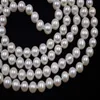 Chaînes Collier noué à la main Naturel 8 mm Chaîne de perles de coquille blanche ronde 50 poucesChaînes