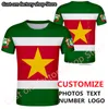 Surinam T Shirt DIY Ücretsiz Özel İsim Numarası Erkek Kadın Joker Yüz Moda Gevşek O Boyun Yaz Mens 220616