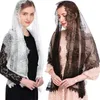 Etnische kleding Bloemen kant Veils Hoofdbedekking Latijnse massa mantilla korte sjaal voor bruidsvrouwen 2 kleuren om kerkluier te kiezen