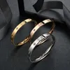 Bangle Gold Plating Lover BraceletsBangles for Women Rose Color Steel Stains Charming Cz Jewelery Jewelery GiftBangle Banglebangle in