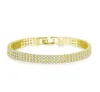 Bracciale da tennis a grappolo con zirconi cubici scintillanti placcati in oro 18 carati Gioielli da donna alla moda per matrimoni