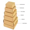 6PCS Kraft Paper Box Style marmurkowania DIY Ręcznie robione cukierki czekoladowe opakowanie urodzinowe Dekoracja ślubna Dekoracja Bożego Narodzenia 220705