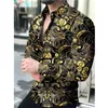 Men's Casual Shirts Men's 2022 Spring Autumn Men Shits Abstract Geometric 3D Printed Hawaiian Button Long Sleeve Beach Office