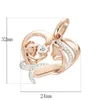 Pendant Necklaces Women 585 Rose Gold Color Mother Baby Shaped Cubic Zircon Heart Gift Optioanl Necklace Chains JewelryPendant