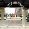 Party Decoration Wedding Arch Thre-Bar Curved smidesjärn Bakgrund Flower Stand Outdoor Layout Shelf Decor Door Props Frameparty