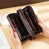 Women Long Wallets Double Zipper Clutches Purse Big Letter Fashion Wristlet Wallet Phone Card Holder Lady Wallets & Holders Premium leather D277