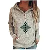 Women's Hoodies & Sweatshirts Hoodie Dress Women's Pullover Top Blouse Printed Snap Button Long Sleeves Pocket Womens Sleeve Quilted Swe