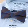 Bow Ties Marka Mens Moda Parlak Bowtie Kontrolü% 100 Pamuk Yumuşak Çizgili Çift Kırık Kelebek Erkekler Tasarımcı Cravat