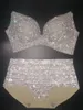 Delle donne Costumi Da Bagno Bikini 2022 di Cristallo di Lusso Delle Donne Costume Da Bagno Con Strass Diamante Costume Da Bagno A Vita Alta Push Up Bling Pietre Biquini