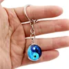 Keychains Yin Yang Tai Chi Cute Keychain Key Ring Double Side Glass Ball Pendant Jewelry Accessories Charms For Men WomenKeychains Emel22