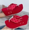 2022 New Designer Women Sandal with Double Mini G Rubber Sole Logo Buckle Slipper Foam Runners Leather Classical Fashion Show Style Full Package Large Size 36-43