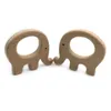 Elefante de madera de haya, mordedor de madera Natural hecho a mano, colgante de Animal de madera artesanal, juguetes mordedores para bebés de seguridad respetuosos con el medio ambiente