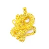 Dragon Patterned Women Men Pendant Chain Solid 18k Yellow Gold Filled Classic Fashion Vintage Style Jewelry Gift