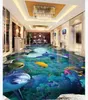 Custom photo flooring wallpaper 3d Wall Stickers Modern Sea World Dolphin Bathroom Art 3D Floor Painting walls papers home decoration