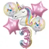 Unicorn Balloon 1-9st Birthday Party Decoration Kids Globo Baby Shower First Number Inflatable Helium Foil Balloons Christmas