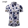 45KG120KG Sommer Männer Hawaiian Strand Blumendruck Hemd Kurzarm Sommer Stretch Urlaub Urlaub Mode Shirts 5XL 6XL 7XL 210412