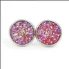 Stud Fashion Resin Stainless Steel Earings Drusy Druzy Earrings Jewelry Women Party Gift Dress Candy Colors Drop Delivery 202 Yydhhome Dhw62