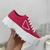 Designer Shoe Women Nylon Shoes Gabardine Canvas Sneakers Wheel Lady Trainers Loafers Platform Solid Heighten Shoe With Box High 5A Quality ELHK