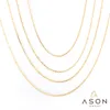 Chaînes 5 pièces/lot collier fin en acier inoxydable avec petite perle pour femmes hommes Style bijoux fête cadeau accessoires chaînes