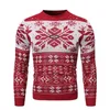 Men's Sweaters Autumn/winter Europe Size Sweater Santa Claus Reindeer Print Men's Knit Top Coat Pullover Jumper OversizedMen's