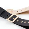 Bälten Luxury Leather Wide for Women Metal Buckle Pin Belt Ladies Dress Corset midjebandbälten