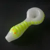 Glow in de donkere rookpijp mini 4 inch olieverstanderpijpen 10 types kopige glazen bongs draagbare flitsende licht tabak kleine handvlekkagig kleurrijke dab rigs