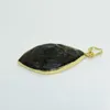 Pendant Necklaces Gold Bezel Natural Labradorite Stone For Women Oval Long Large Big Deep Grey Jewelry Accessories Amulet Energy HealPendant