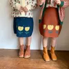 Spring autumn cute children floral soft comfortable knitting skirts for Girls warm casual skirt 2-7Y 220423