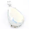 New 10 Pcs lot LuckyShine Top Fire Drop Moonstone Pendant 925 Sterling Silver Plated Fashion Women Wedding Pendants Necklace