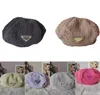 여성 디자이너 베레모 패션 삼각형 타이 염료 캐시미어 돔 베레모 모자 레이디 야외 여행 따뜻한 겨울 방풍 보닛 모자