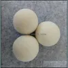 Boules de séchoir à linge 100% laine de qualité supérieure réduire les rides assouplissant naturel réutilisable antistatique boule de feutre de 7 cm Wen4355 Drop Delivery 2021