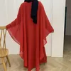 Vêtements ethniques Caftan Abaya Strass Manches Chauve-Souris Arabe Ouvert Kimono Musulman Africain Islamique Maxi Robe Jilbab Marocain Emirats Arabes Unis Mousseline de Soie Dubaï Partie