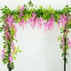 1.8M Artificiell Wisteria Dekorativa Blommor Vine Wreaths Heminredning Hängande Rattan För Bröllopsdekoration Tillbehör